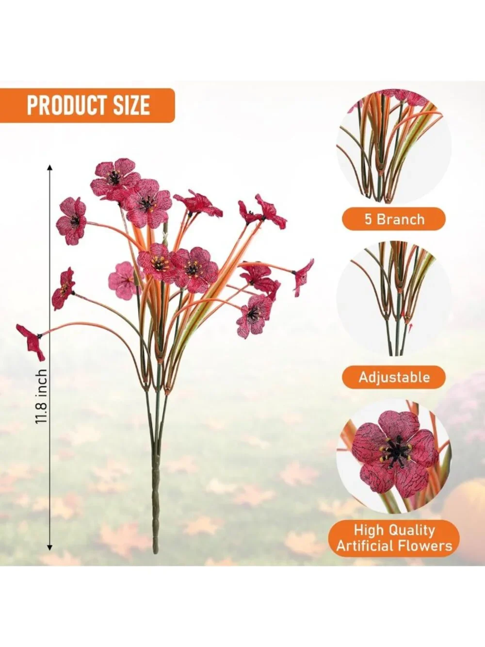 60 Pack Fall Mums Artificial Flowers for Home Decor & Events - Indoor/Outdoor